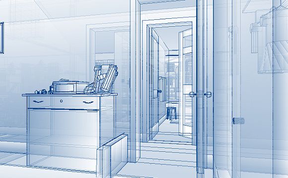 The Jeffrey MacDonald Case: CJ000169.JPG: Transparency representation of south bedroom (Kim's) in the Jeffrey MacDonald apartment at 544 Castle Drive, facing north